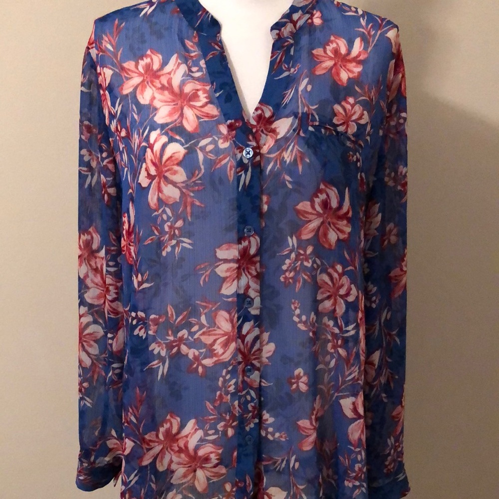 KUT FROM THE KLOTH Floral Button-Up Blouse - Large